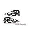 Motorcycle Stickers Flame Skull Pattern Car Body Stickers Decals Motorcycle Fuel Tank Creative Stickers Waterproof Decoration