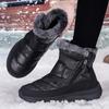 Anti-slip Women Snow Boots Fashion Zipper Cotton Shoes Winter Plush Hiking Walking Shoes Waterproof Half Boots