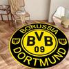 Tappeto Rotondo con Stampa dello Stemma del Club BVB 09 Dortmund Tappetino Antiscivolo Decorazione per la Casa per Tifosi di Calcio per Stanza dei Giochi