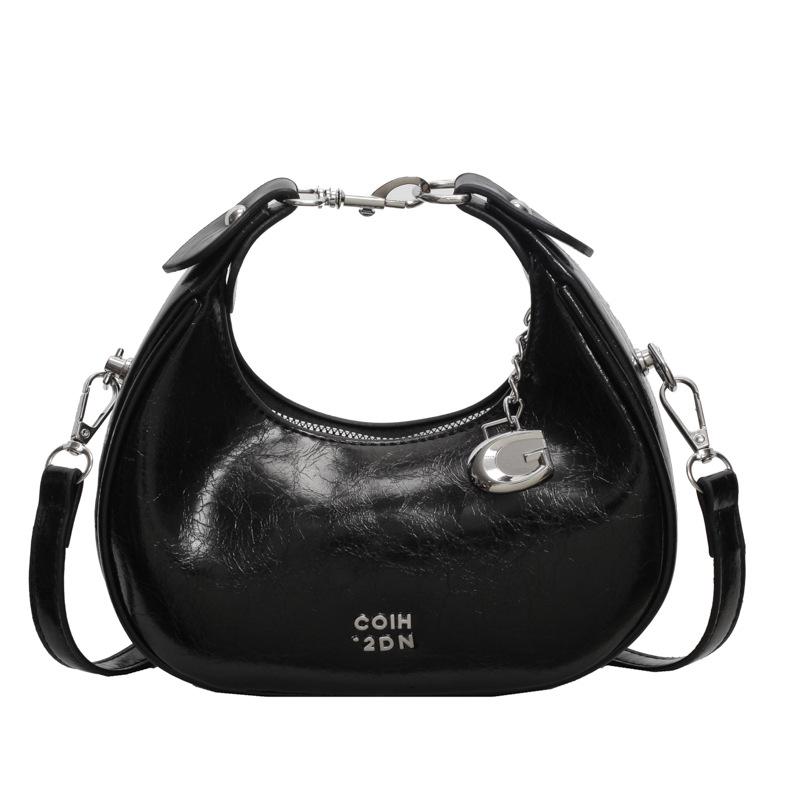 

Высококлассная нишевая сумка женская летняя новая модная на плечо, сумка-мессенджер женская портативная сумка-пельмень чёрный