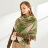 9-Color 2024 Autumn And Winter New Item Imitation Cashmere Thickened Warm Tassel Classic Plaid Temperament Shawl Scarf For Women