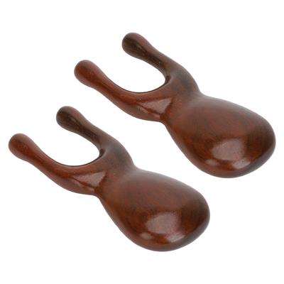2pcs Nose Massager Scraper Reduce Muscle Tension Relieve Facial Edema Portable Wooden Nose Massager