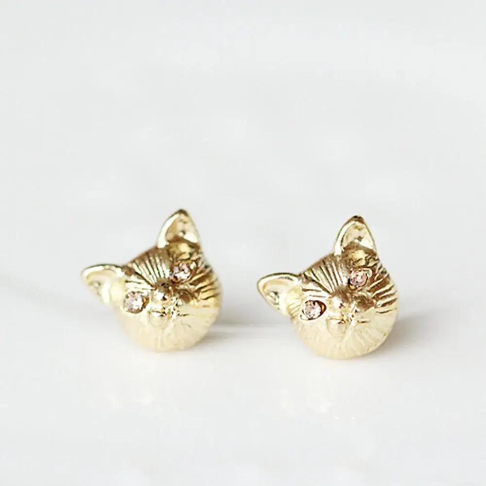 1 Pair Fashion Lovely Cat Ear Studs Fashion Design Earrings 3 Colors Cat Ear Studs