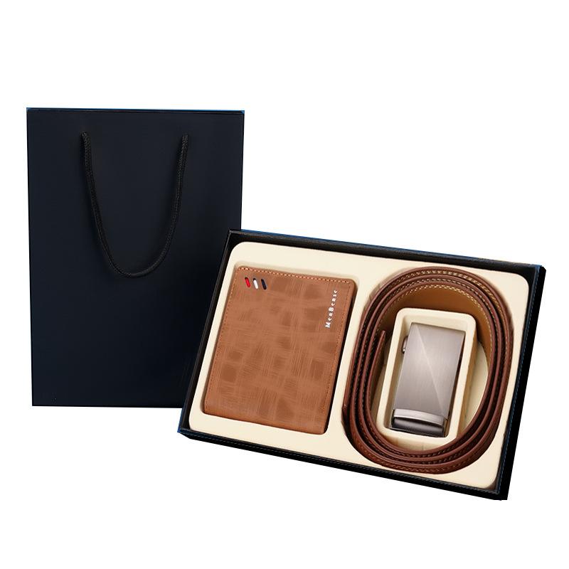 Men's Belt Wallet Gift Box Automatic Buckle Trousers Belt High End Gift Box Set Casual Gift