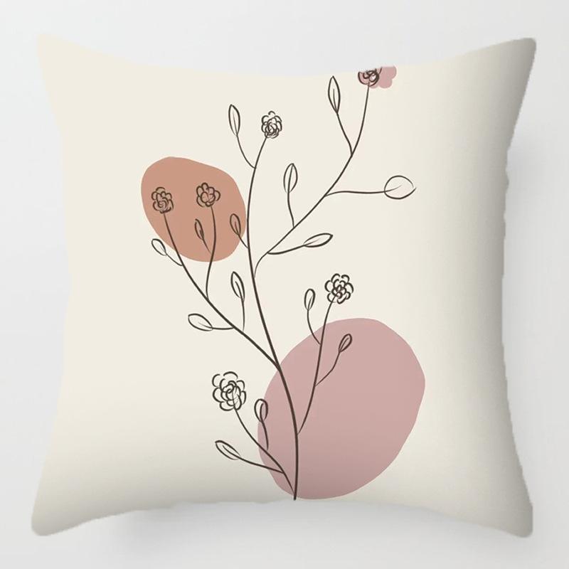 Morandi Abstract Artistic Patterns Throw Pillow Cover with Short Plush Print for Living Room Sofa Decoration Cushion Cover