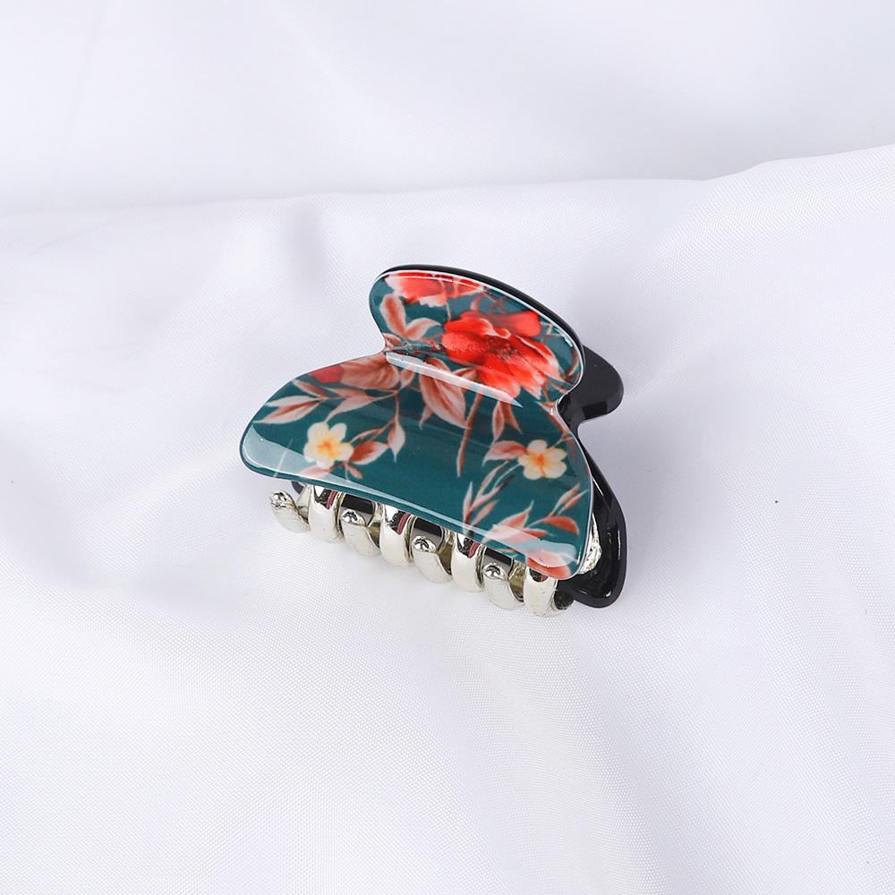 Acrylic Floral Sweet Small Hair Claw Clips Women Girls Plastic Print Crab Barrettes Clips Hair Clamps Hairpins Hair Accessories