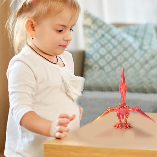 3D Printed Pterosaur Dino Skeleton with Articulated Joints Dinosaur Fidget