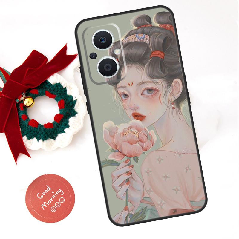 Cute And Beauty Girl Color Painting Funda For OPPO Reno 14 F 13F 12F 11F 10 11 12 13 Pro 7 8 Lite OPPO Find X5 X6 X8 X9 Pro Case