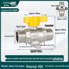All-Copper Ball Valve with Seat, Full Bore, Double Male Threads, for Water Heater & Tap Water Pipes, 1/2" & 3/4" Equal Diameter.