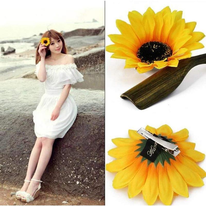3 Stück Simulation Sonnenblumen Haarspangen, Gelbe Blumige Haarspangen für Damen Mädchen Haarstyling, Party Hochzeit Kopfschmuck