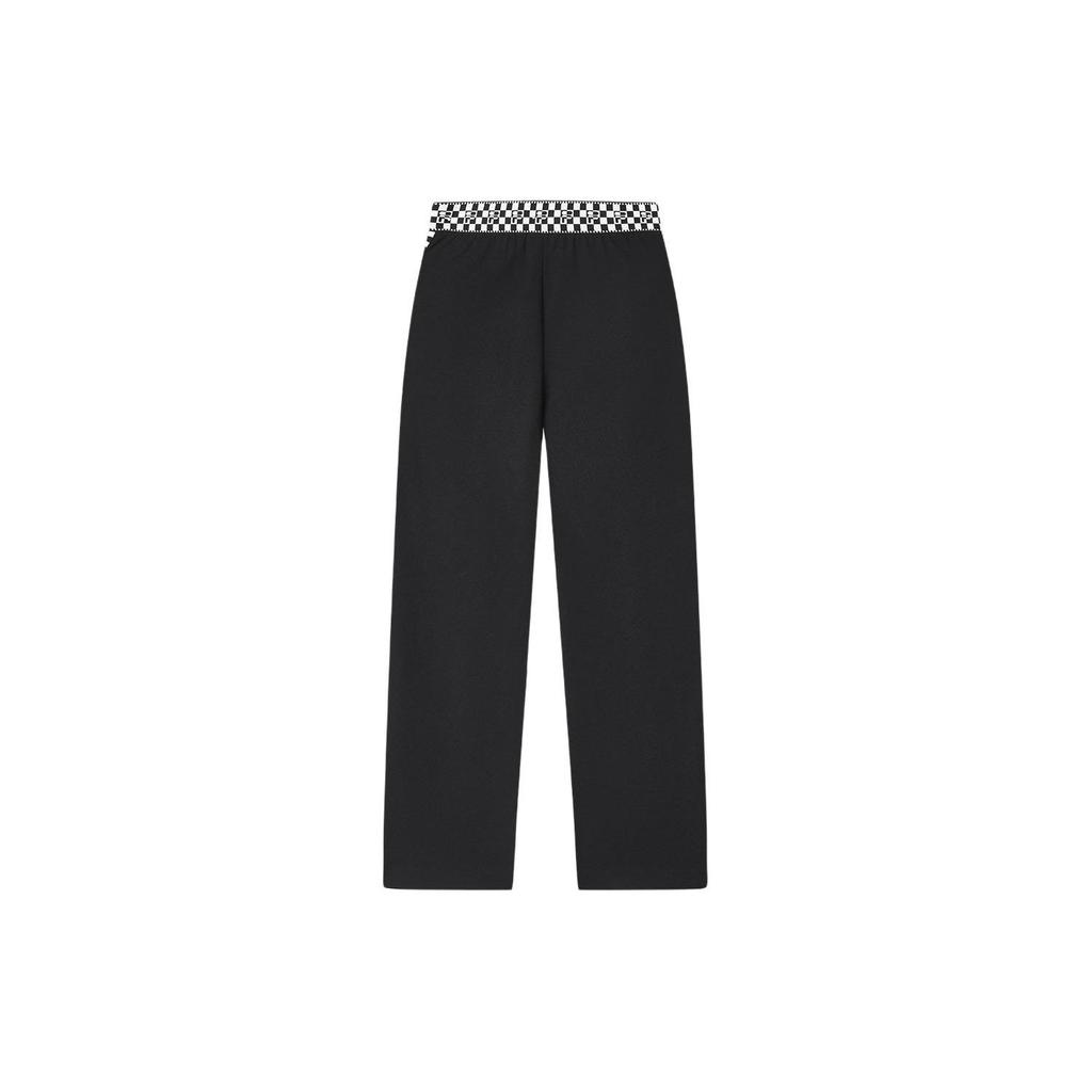 FILA Emerald Checkered Straight Leg Knit Casual Pants Women bottoms Black F11W414802F-BK