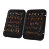 50pcs Fly Fishing Bait Professional High Carbon Steel Hook Fly Fishing Lures Kit with Storage Box