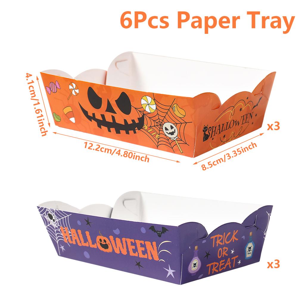 Halloween Pumpkin Ghost Paper Snack Tray Happy Halloween Party Decoration 2025 Candy Plate Haunted House Supplies Trick or Treat