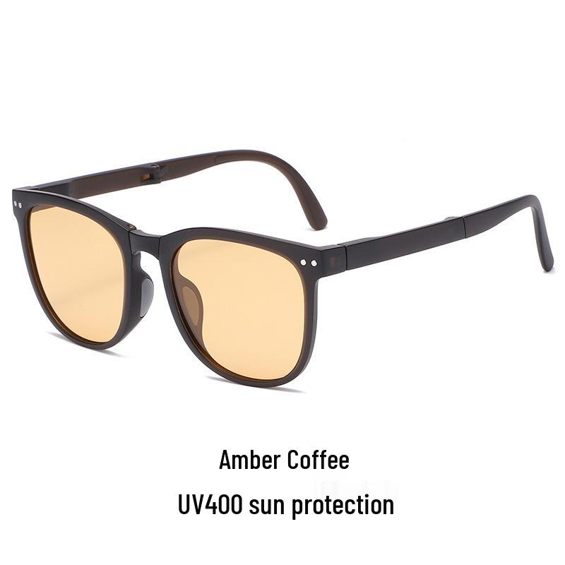 Women's Polarized Folding Sunglasses - Anti-UV, Large Frame, Internet Celebrity Style for a Chic, Face-Slimming Look