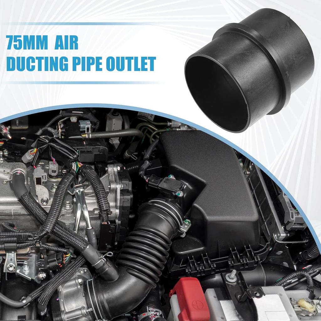 Car Air Ducting Connector Straight Air Heater Duct Joiner Connector Pipe 2.95'' 75Mm OD Black (Set Of 2)