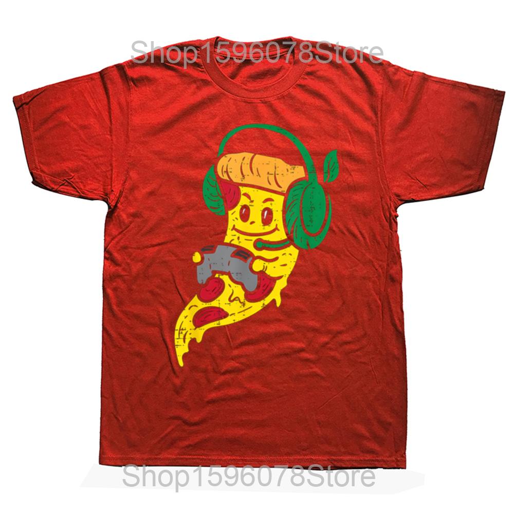 

Gamer Pizza Video Gaming Funny Food TShirt Summer Men Women Clothing Fashion T Shirt Cotton Short Sleeve Oversized Tshirt Tops S