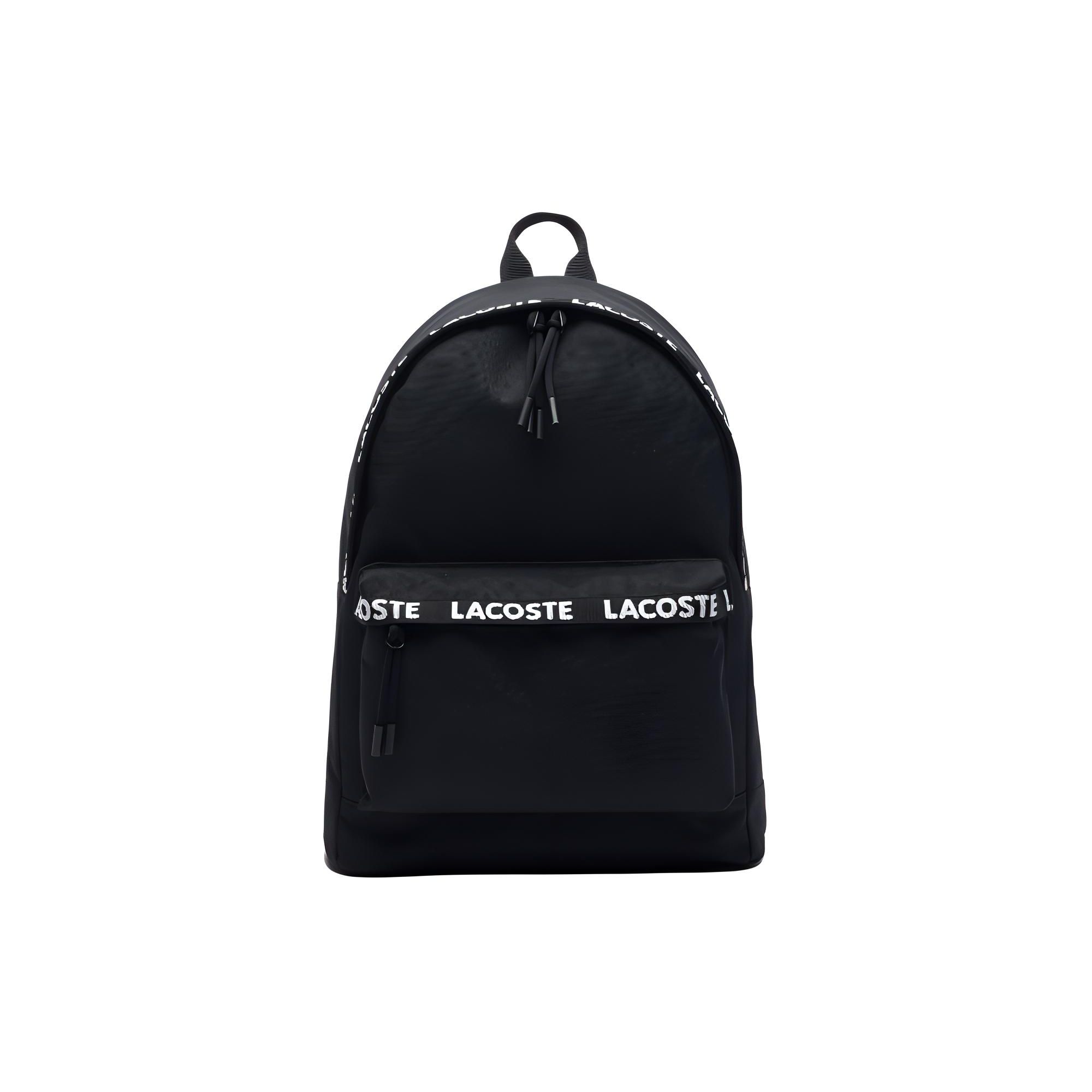 Lacoste Neocroc Logo Stripe Minimalist Classic Backpack Men Backpack Black NH4607NZN37 Black