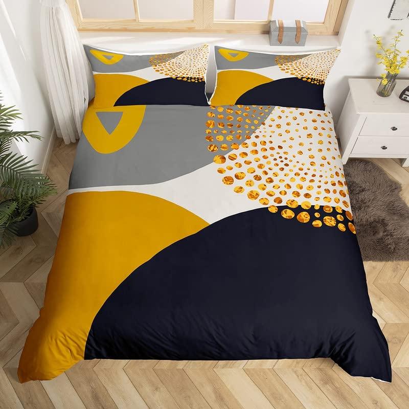 Floral Abstract Geometric King Duvet Cover Boho Exotic Bedding Set Colorful Retro Flower Comforter Cover Polyester Quilt Cover