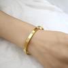 8K Gold Plated Stainless Steel Openable Crystal Cuff Bangle Bracelet for Mother Sister Wife Girlfriend