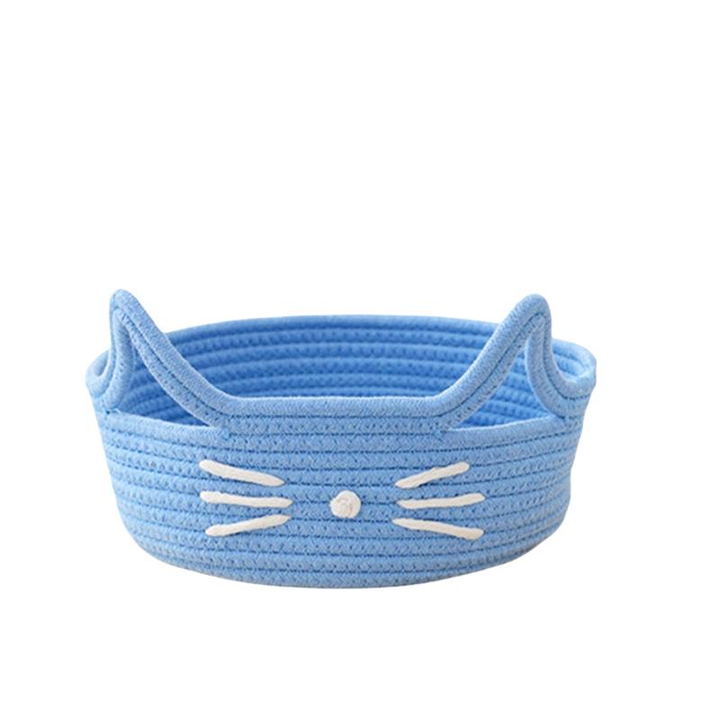 

1PC Модний кошик для зберігання милих котячих вушок ручної роботи Настільний органайзер Кошик для різних речей Економія місця