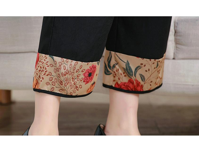 7XL Summer Plus Size Chinese Style Two-Piece Set for Middle-aged and Elderly Women