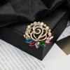 Retro Flower Pearl & Diamond Alloy Brooch Pin