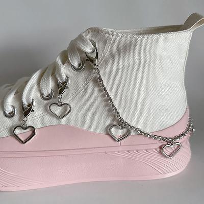 1Pcs Charm Tassel Heart Pendant Boot Shoe Chain Sneakers Jewelry For Women Unisex Trendy Sports Shoes Chain Party Jewelry Gift