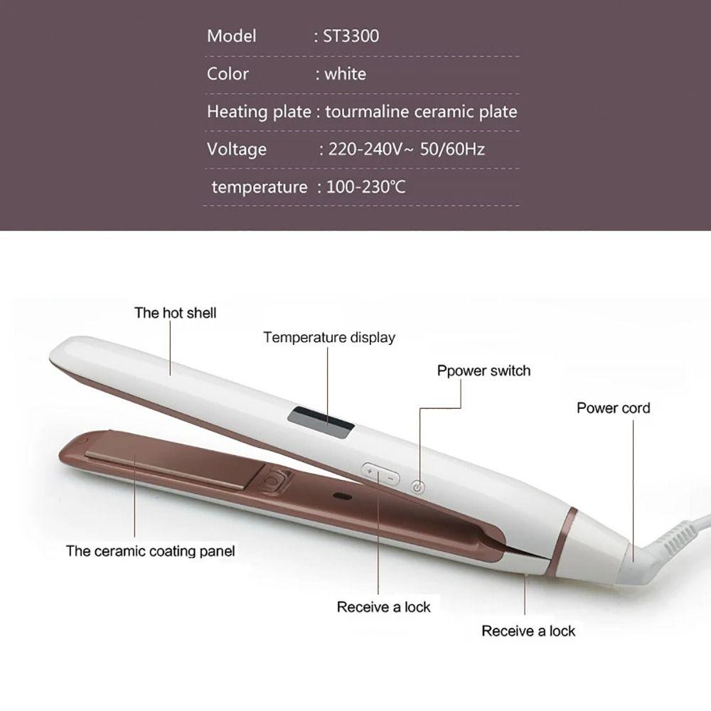 1Pcs Professional Hair Flat Irons Heated Curling Brush Hair Straightener Comb  Hair Styling Tool