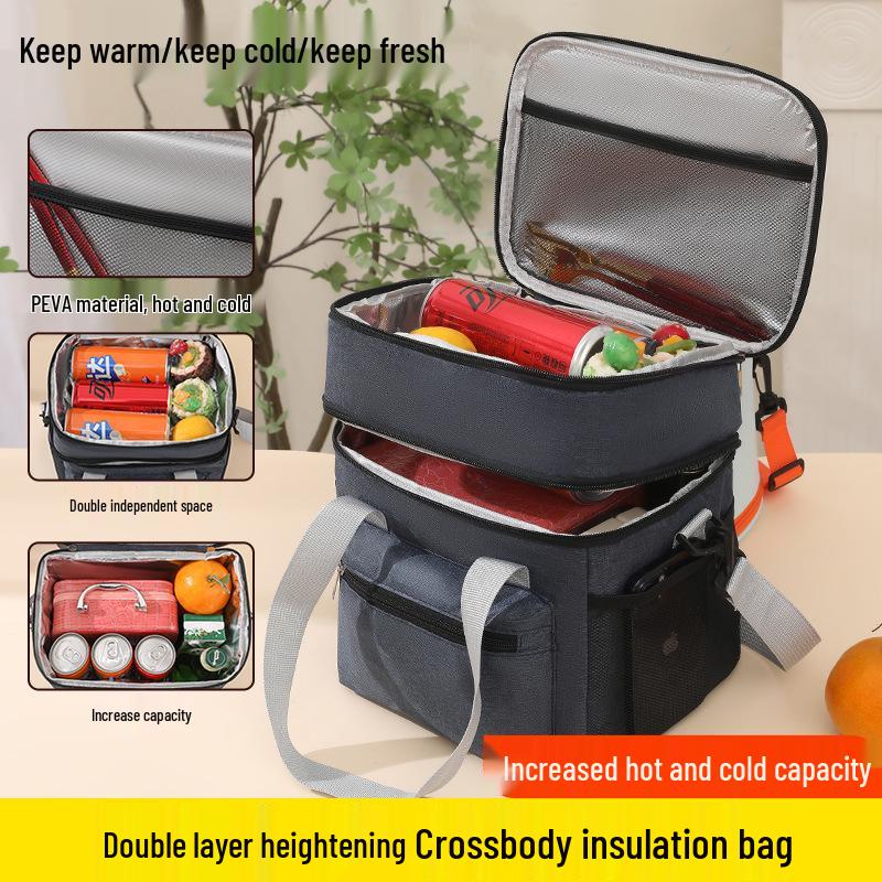 Portable Insulated Lunch Bag for Office and Picnic - Handheld, Large Capacity Bento Bag