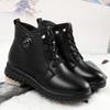 Mom cotton shoes women's autumn and winter velvet women's short boots middle heel  women's boots leather shoes    and elderly women's shoes