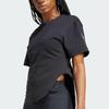adidas X Stella McCartney Sportswear T-Shirt mit geschwungenem Saum Damen Oberteile Schwarz IN3656