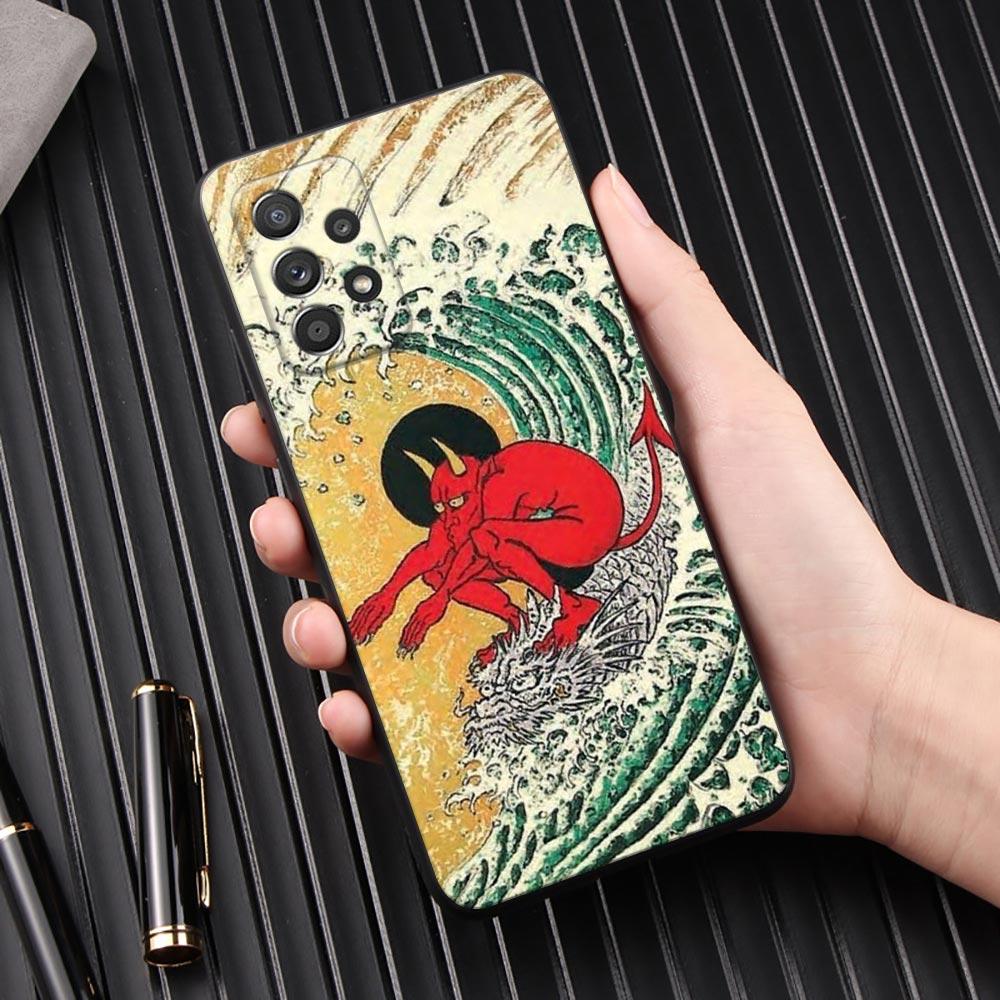 Japanese Wave Dragon Anime Phone Case For Samsung Galaxy A57 A56 A37 A55 A36 A26 A54 A52 A35 A34 A25 A17 A16 A15 A07 Soft Cover