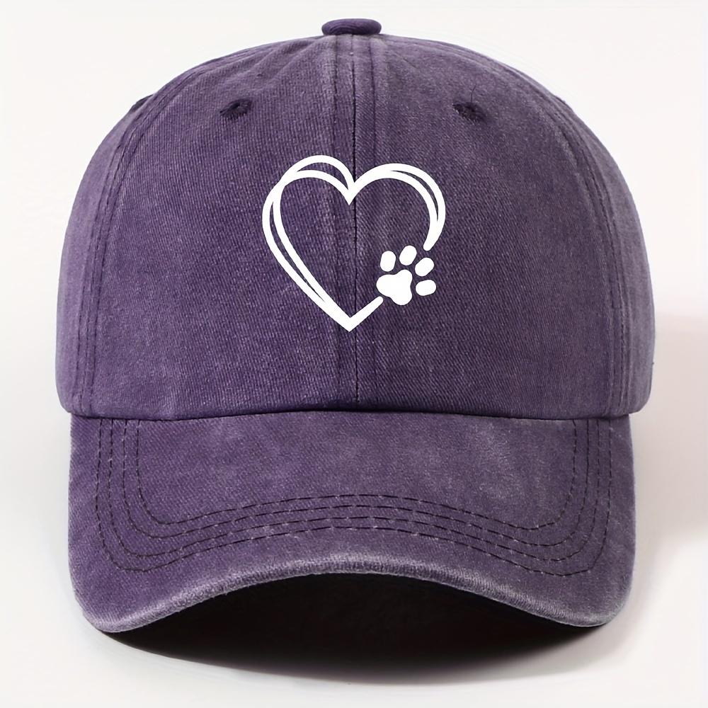

Двухслойная бейсболка-утка с принтом кошачьей лапки в форме сердца для мужчин и женщин, регулируемая бейсболка для папы