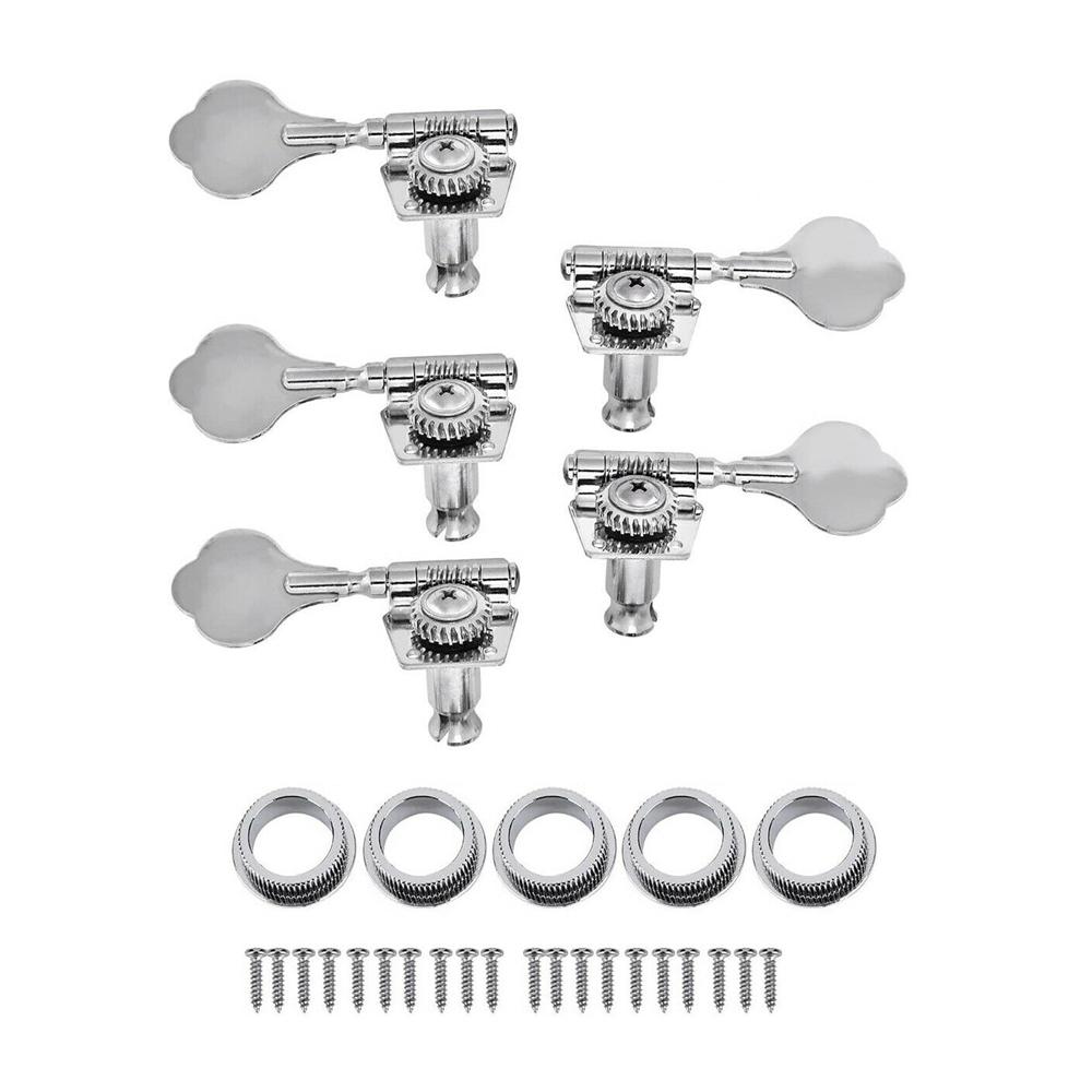 

2L3R/3L2R/3L3R/1L4R/4L1R Open Gear Bass 5-String Tuners Tuning Pegs Keys Machine Heads For Bass Guitar Chrome Gold Black