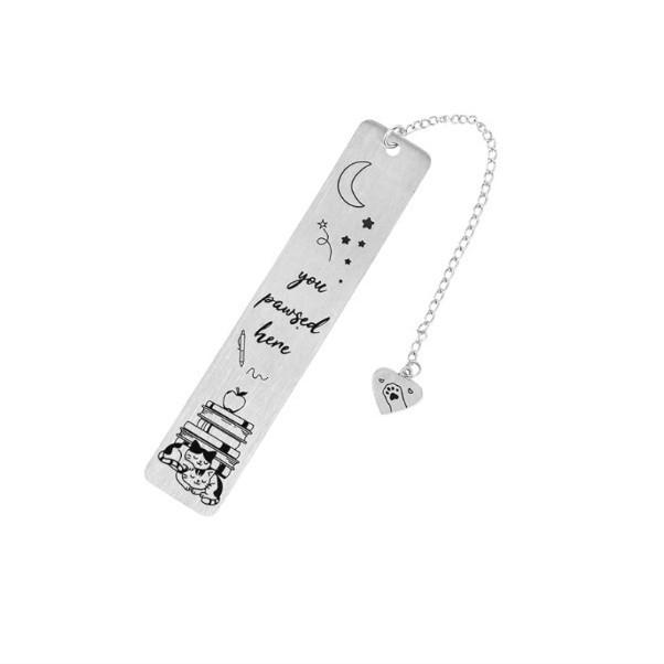 Black & White Funny Cat Dog Stainless Steel Bookmarks - Cute Color Blocking Design