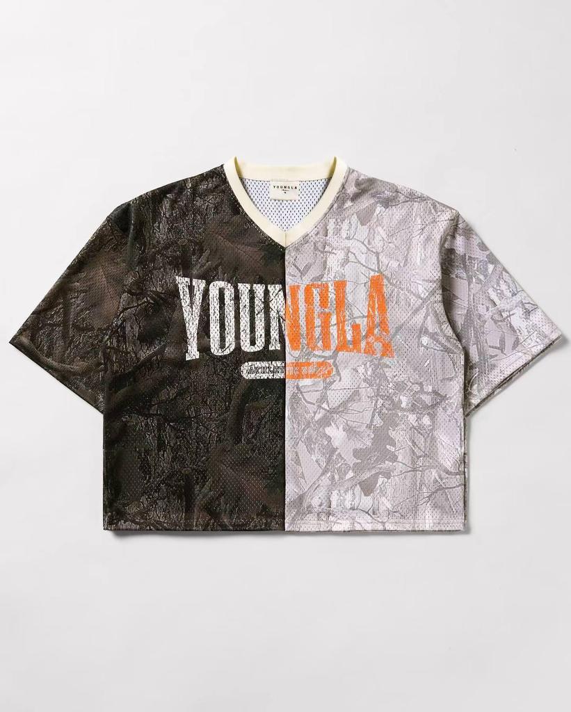 YOUNGLA Men's American Oversized Quick-Dry Mesh T-Shirt for Summer Sports & Fitness