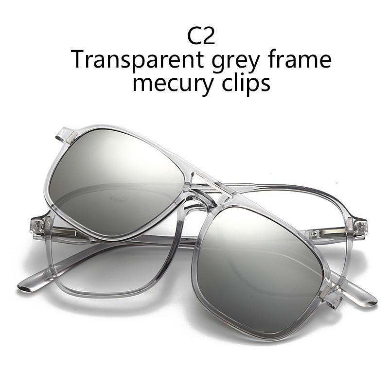 Transparent Frame 2333A 6PCS Magnetic Polarized Clip On Sunglasses Plastic Frame For Night Driving Sunglasses UV400