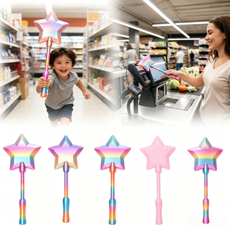1Pcs Credit Card Holder Daily Creative 3D Printed Fashion Telescopic Wand Tap To Pay Portable Cute Star Magic Wand Holder