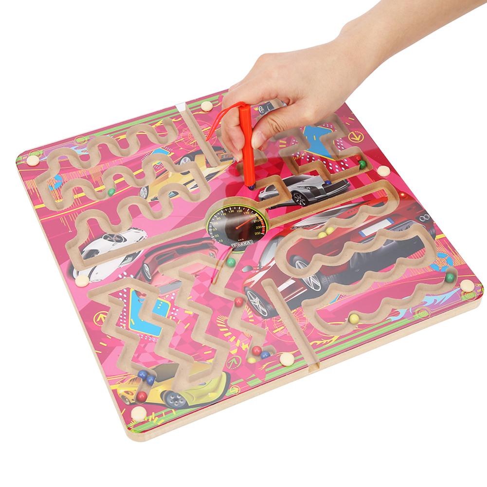 Magnetic Maze Game Puzzle Board Games Children Kid Toddler Educational Wooden Toy