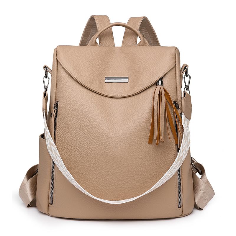 PU Rucksack Große Kapazität Handtasche Quaste Damen Multifunktionale Umhängetasche