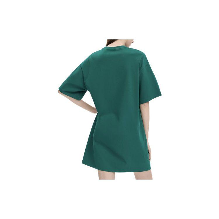 FILA American Series Logo Print Loose Simple Casual Comfortable Round Neck Short Sleeve Dress Women dresses Chrysanthemum-Green F11W329315FTQ