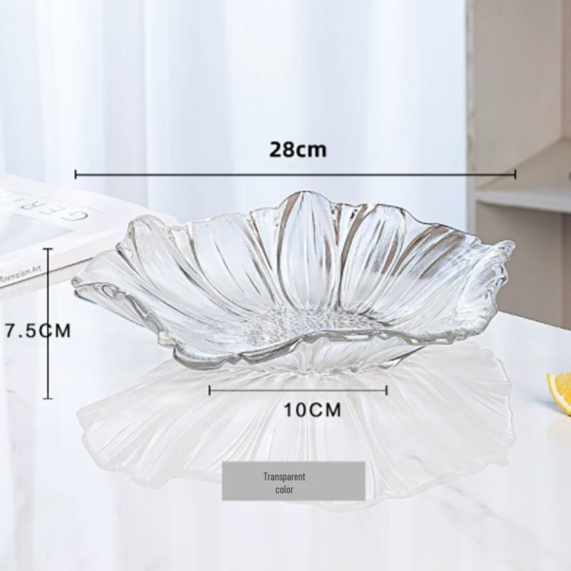 Flavinmci Nordic Crystal Glass Sunflower Fruit Plate