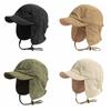 Windproof Earflap Hat Winter Cap Velvet Pilot Hat Japanese Bonnet Hat  Men Women