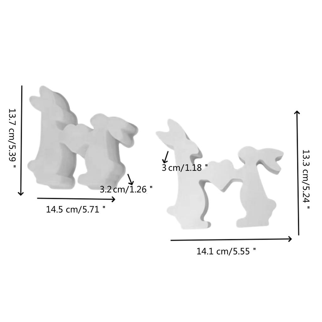 Herz Kerzenständer Silikonformen DIY Osterhase Kerzenhalter Form Gips Beton Harz Gießformen Tischdekorationen