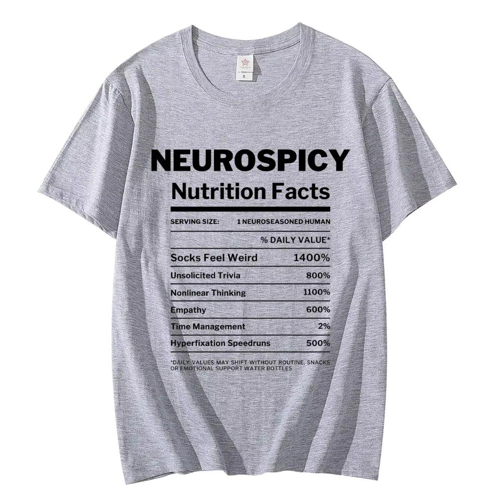

Funny Neurospicy Tshirt Unisex Women Summer Casual Fashion Short Sleeve Tshirts High Quality Cotton Oversized T Shirts Streetwear 4XL