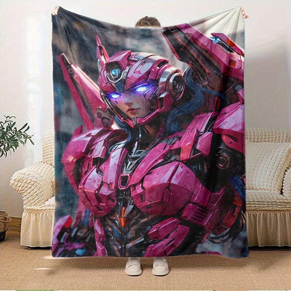

For Cybernetic,Female Warrior,Futuristic Armor-Themed Flannel Blanket, Glam Style, Digital Print, All-Season Comfort, Tear-Resistant, Knitte 150x180cm