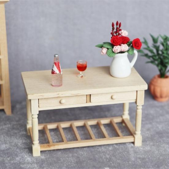 1/12 Dollhouse Mini 2-drawer Dinning Table Furniture Model Kitchen Scene Decor