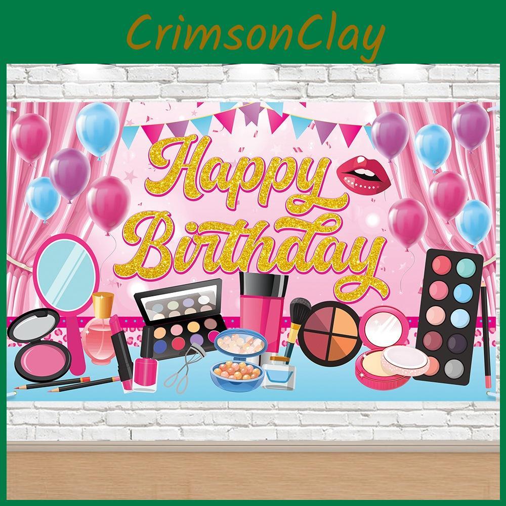 Birthday Makeup Themed Decoration Background Banner For Girls Party Props