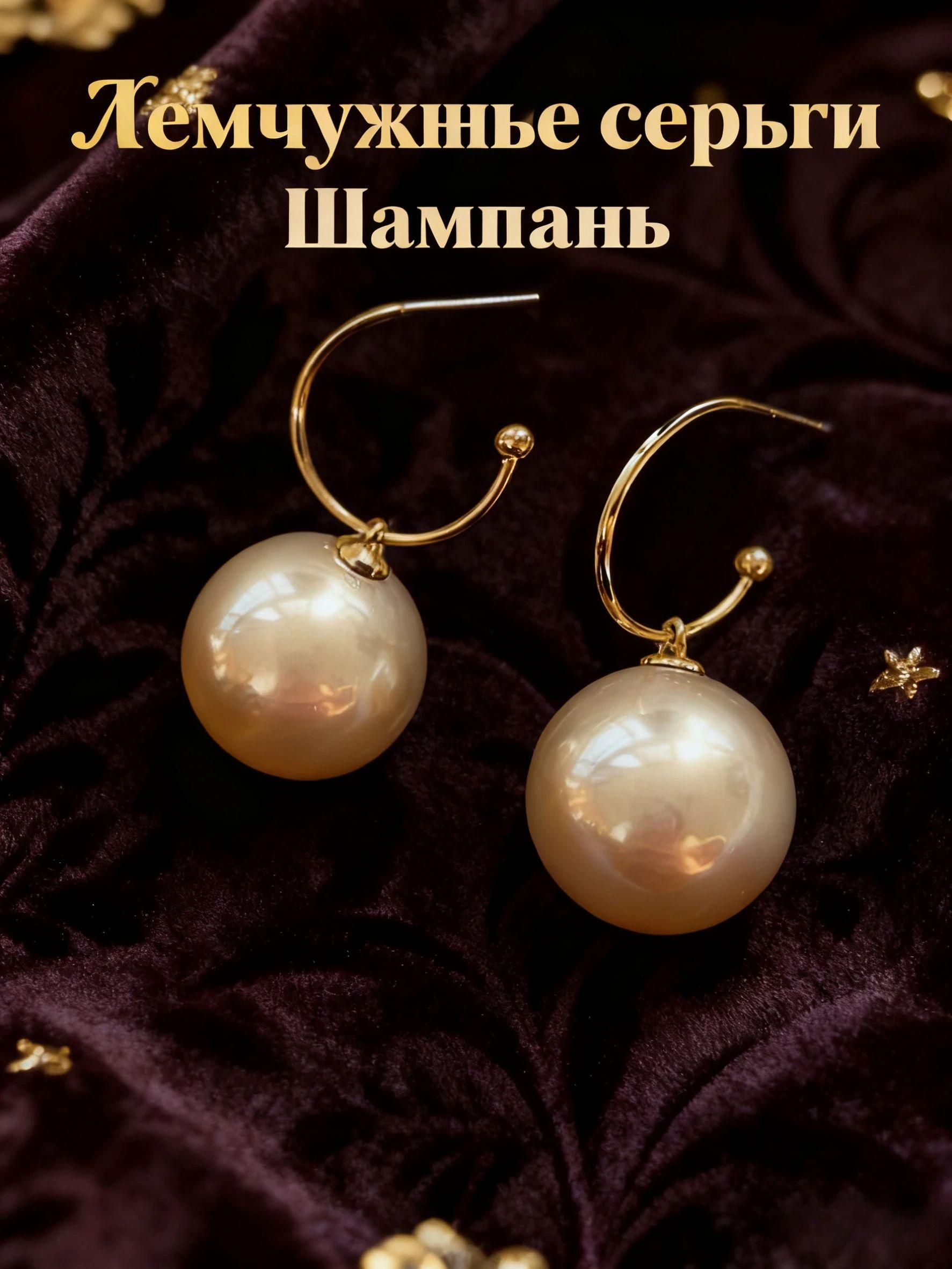 Bead Earrings, C-shaped Hoop Earrings, Drop Earrings One Size кофейный