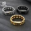 21mm Width Personalized Shiny Men's Women's Bracelet Stainless Steel Cuban Chain Punk Style Jewelry Street Accessories